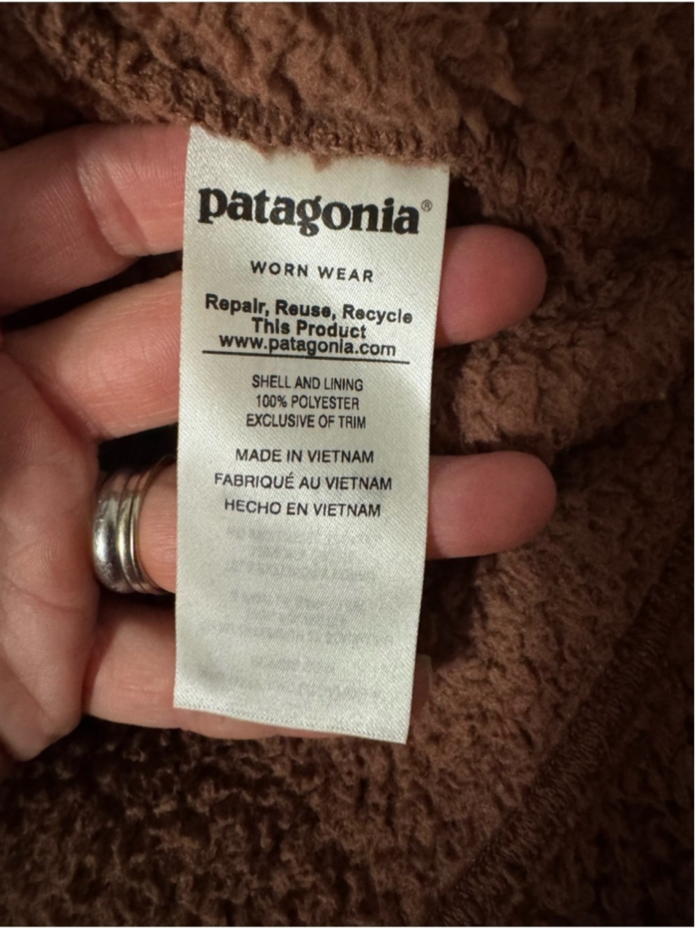 Patagonia Sherpa Fleece Quarter Zip Brown Cozy Outdoor Small - Picture 6 of 8